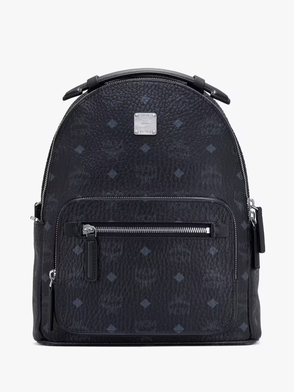 MCM Small Stark Backpack In Visetos Black